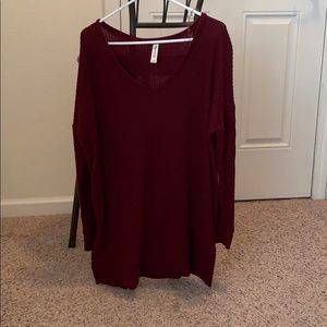 Oversized waffle knit top